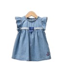 Βρεφικό φόρεμα τζιν με δαντέλα μπλε για κορίτσια (6-18 μηνών)