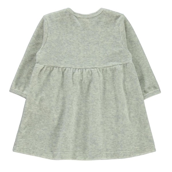 Βρεφικό φόρεμα με φιόγκο βελουτέ γκρι για κορίτσια (3-24 μηνών)