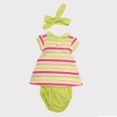 Βρεφικό φόρεμα ριγέ με φουφούλα & κορδέλα πολύχρωμο Babybol 11077 (6-12 μηνών)