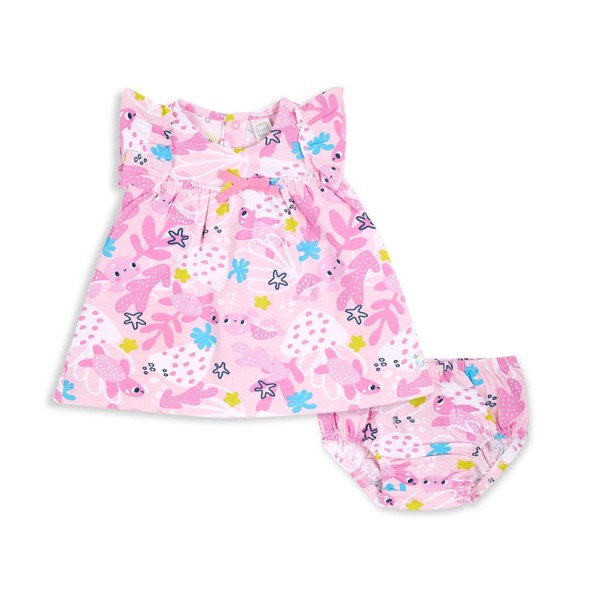 Βρεφικό φόρεμα με φουφούλα χελωνάκια turtles ροζ Tuc Tuc 11349324 για κορίτσια (6-18 μηνών)