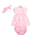 Βρεφικό σετ φόρεμα με φουφούλα και κορδέλα ροζ για κορίτσια Babybol 12070 (6-18 μηνών)
