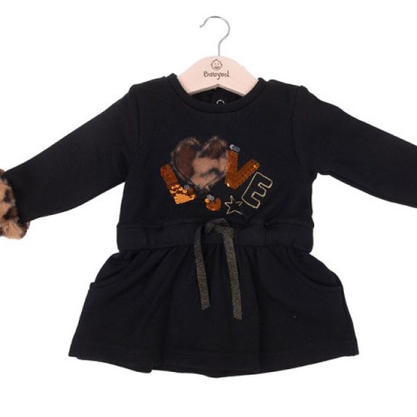 Παιδικό φόρεμα μαύρο Babybol 21127 για κορίτσια (2-5 ετών)