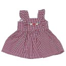 Βρεφικό φόρεμα με βολάν πτι καρό κόκκινο για κορίτσια (6-18 μηνών)