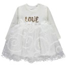 Βρεφικό φόρεμα με ζακετάκι εκρού για κορίτσια (6-24 μηνών) 