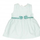 Βρεφικό φόρεμα με φιόγκο ριγέ λευκό-βεραμάν EMC AA4633 για κορίτσια (9-24 μηνών)