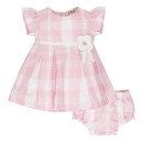 Βρεφικό φόρεμα με λουλούδι καρό ροζ EMC AA4637 για κορίτσια (9-24 μηνών)