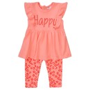 Βρεφικό σετ φόρεμα κολάν happy ροζ Minoti EXPLORE1 για κορίτσια (0-12 μηνών)