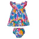 Βρεφικό φόρεμα φλοράλ με φουφούλα πολύχρωμο Minoti FRILL2 για κορίτσια (12-24 μηνών)