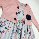 Βρεφικό φόρεμα με λουλούδια σάπιο μήλο-γκρι (12-24 μηνών)