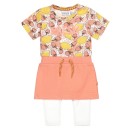 Βρεφικό σετ μπλουζοφόρεμα και κολάν πολύχρωμο-πορτοκαλί Dirkje V42362-31 για κορίτσια (9-18 μηνών)