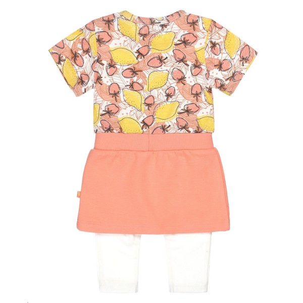 Βρεφικό σετ μπλουζοφόρεμα και κολάν πολύχρωμο-πορτοκαλί Dirkje V42362-31 για κορίτσια (9-18 μηνών)