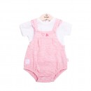 Βρεφικό σετ φορμάκι φουφούλα με μπλούζα ροζ-άσπρο για κορίτσια Babybol 12063 (3-9 μηνών)