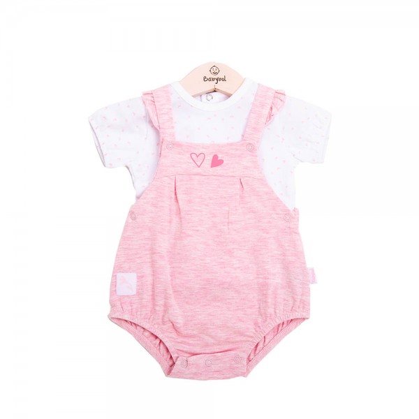 Βρεφικό σετ φορμάκι φουφούλα με μπλούζα ροζ-άσπρο για κορίτσια Babybol 12063 (3-9 μηνών)