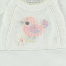 Βρεφικό κοντομάνικο κορμάκι με πουλάκι λευκό για κορίτσια (0-18 μηνών)