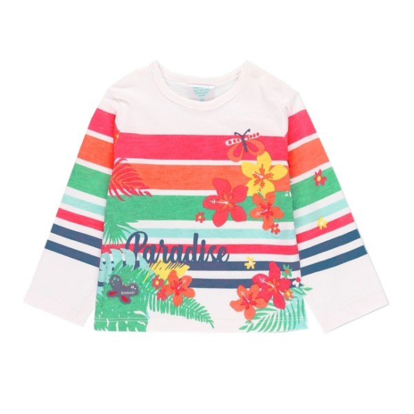 Βρεφική ριγέ μπλούζα paradise πολύχρωμο για κορίτσια Boboli 242008-1100 (12-18 μηνών)