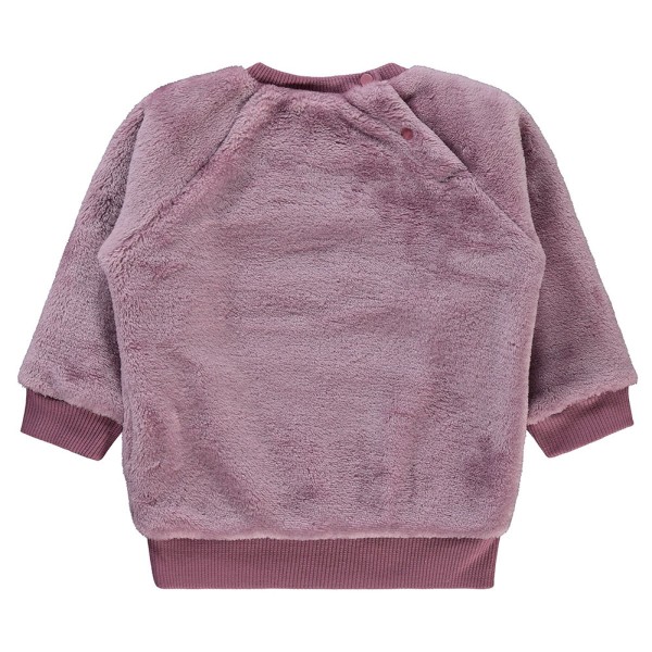 Βρεφική μπλούζα με γατούλα βελουτέ μωβ για κορίτσια (6-24 μηνών)
