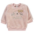 Βρεφική μπλούζα με γατούλες σομόν για κορίτσια (6-24 μηνών)