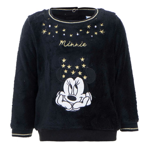 Βρεφική μπλούζα βελουτέ Disney Minnie μαύρη για κορίτσια (6-24 μηνών)