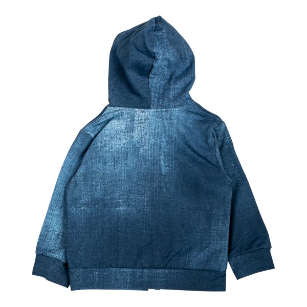 Βρεφική ζακέτα με κουκούλα μπλε για κορίτσια (6-30 μηνών)