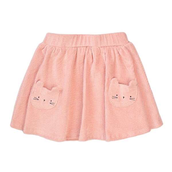 Βρεφική κοτλέ φούστα ροζ 'γατούλες' για κορίτσια Minoti Lovely7 (12-36 μηνών)