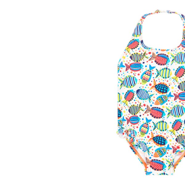 Βρεφικό ολόσωμο μαγιό με ψαράκια πολύχρωμο Boboli 804114 για κορίτσια (12-24 μηνών)