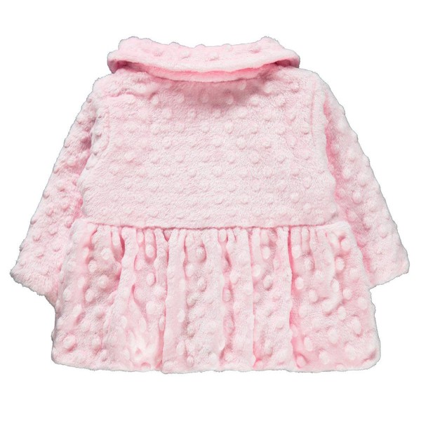 Βρεφικό μπουφάν minky ροζ φουξ για κορίτσια (6-24 μηνών)