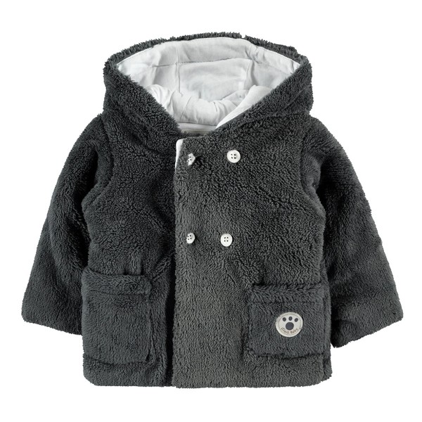 Βρεφικό μπουφάν γούνινο γκρι για κορίτσια (6-24 μηνών)
