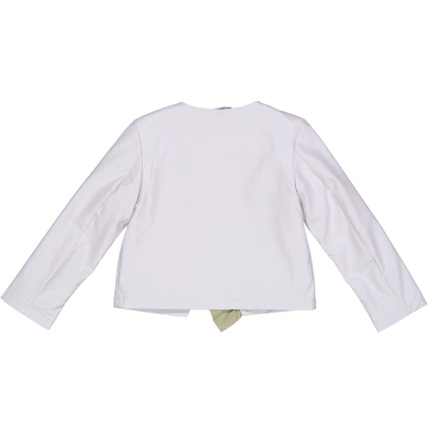 Παιδικό δερμάτινο μπουφάν λευκό για κορίτσια (10-16 ετών)