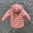 Βρεφικό μπουφάν 'αστεράκια' με κουκούλα σομόν για κορίτσια (1-2 ετών)