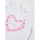 Βρεφικό σετ μπλούζα φούστα και κορδέλα λευκό-ροζ Babybol 11149 για κορίτσια (12-24 μηνών)