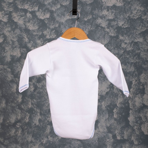 Βρεφικό μακρυμάνικο κορμάκι με σκαντόχοιρους λευκό για αγόρια (9-18 μηνών)