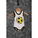 Βρεφικό κορμάκι με μπάλα ποδοσφαίρου κίτρινο/λευκό/μπλέ για αγόρια (3 μηνών)