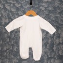 Βρεφικό βελουτέ φορμάκι αρκουδάκι μπαλαρίνα λευκό για κορίτσια (0-12 μηνών)