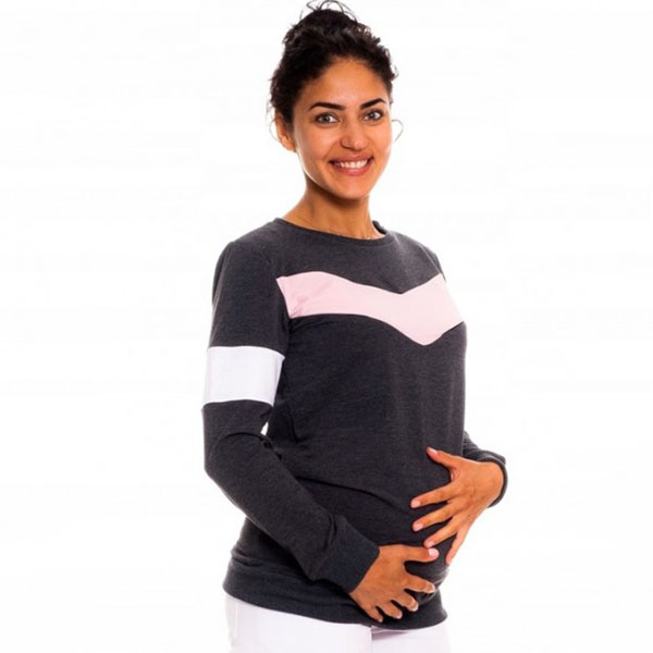 Φούτερ εγκυμοσύνης και θηλασμού ροζ-λευκό 'SIERRA'