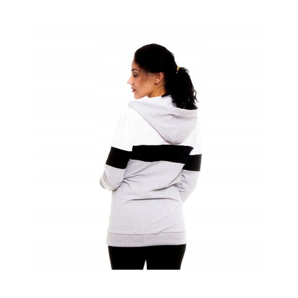 Μπλούζα φούτερ εγκυμοσύνης και θηλασμού λευκό-μαύρο 'IVET'