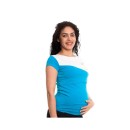 T-shirt εγκυμοσύνης και θηλασμού γαλάζιο-λευκό 'KWIATEK'