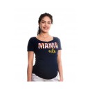 T-shirt εγκυμοσύνης και θηλασμού σκούρο μπλε 'MAMA CITA'