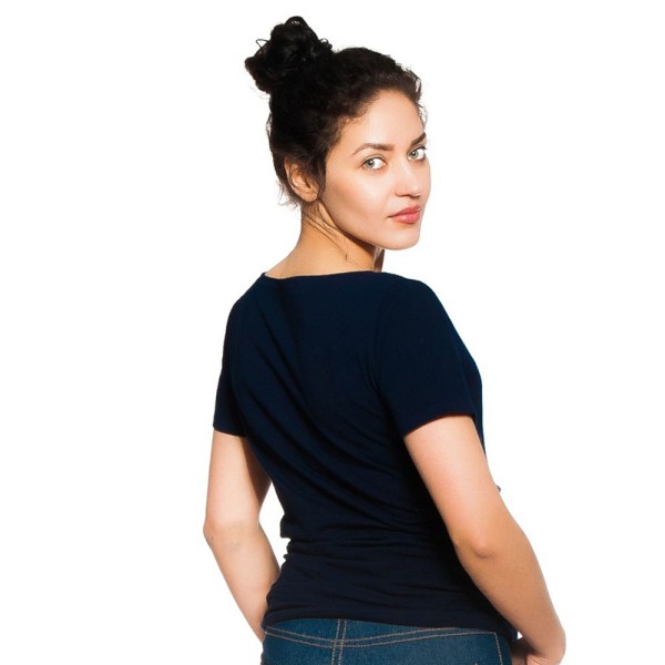 T-shirt εγκυμοσύνης και θηλασμού σκούρο μπλε 'TIRED MAMA'