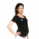 T-shirt εγκυμοσύνης και θηλασμού μαύρο 'FLAMINGO'