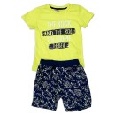 Παιδικό t-shirt και βερμούδα κίτρινο-σκούρο μπλε για αγόρια (2-5 ετών)