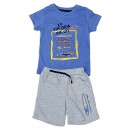 Παιδικό t-shirt και βερμούδα μπλε-γκρι για αγόρια (2-5 ετών)