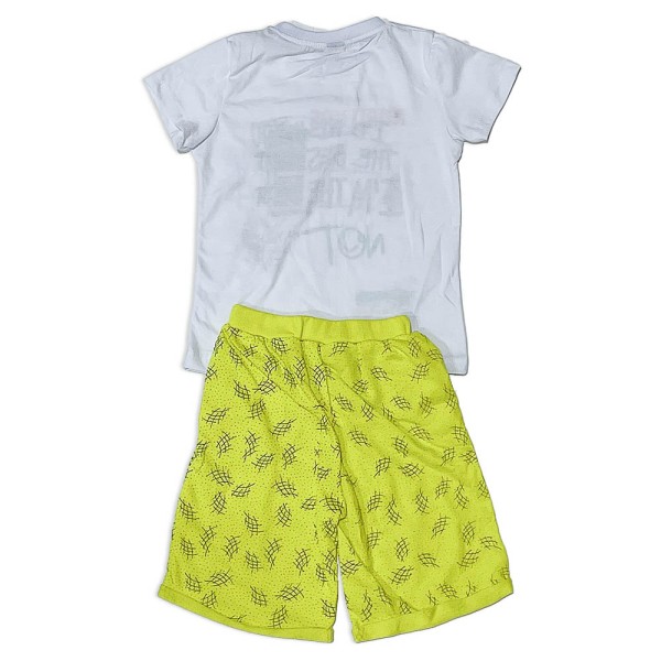 Παιδικό t-shirt και βερμούδα λευκό-κίτρινο για αγόρια (2-5 ετών)