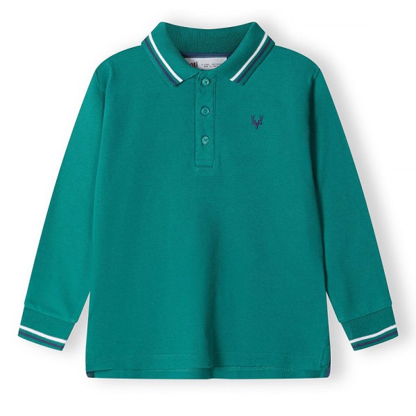 Παιδική μακρυμάνικη μπλούζα πράσινο Minoti 15POLO7 για αγόρια (8-14 ετών)