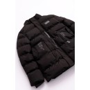 Παιδικό μπουφάν με κουκούλα και γούνα μαύρο Funky 224-118100-1 για αγόρια (8-16 ετών)