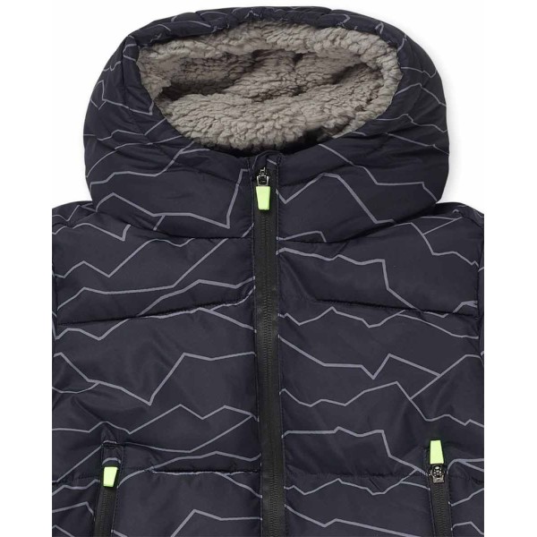 Παιδικό μπουφάν μαύρο με επένδυση fleece  Nath KB05C701G1 για αγόρια (3-10 ετών)