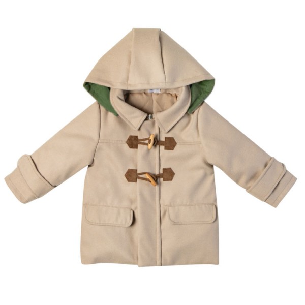 Παιδικό παλτό montgomery μπεζ για αγόρια (3-5 ετών)