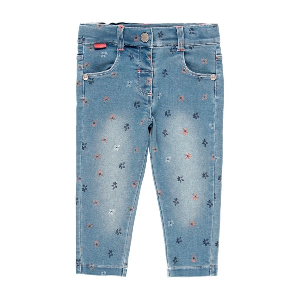 Παιδικό παντελόνι τζιν μπλε με λουλούδια Boboli 204039_9818 για κορίτσια (2-6 ετών)