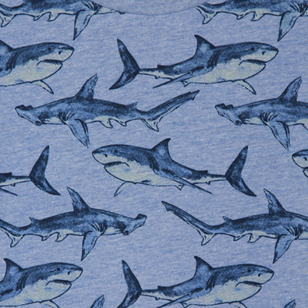 Παιδικό σετ μπλούζα σορτς μπλε-σκούρο μπλε με καρχαρίες Tuc Tuc 11300565 για αγόρια (8-14 ετών)