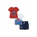 Παιδικό σετ 2 μπλούζες άσπρη-κόκκινη και βερμούδα μπλε submarine Tuc Tuc 11329779 για αγόρια (1-6 ετών)