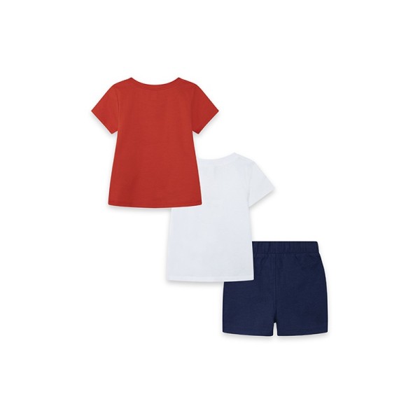 Παιδικό σετ 2 μπλούζες άσπρη-κόκκινη και βερμούδα μπλε submarine Tuc Tuc 11329779 για αγόρια (1-6 ετών)